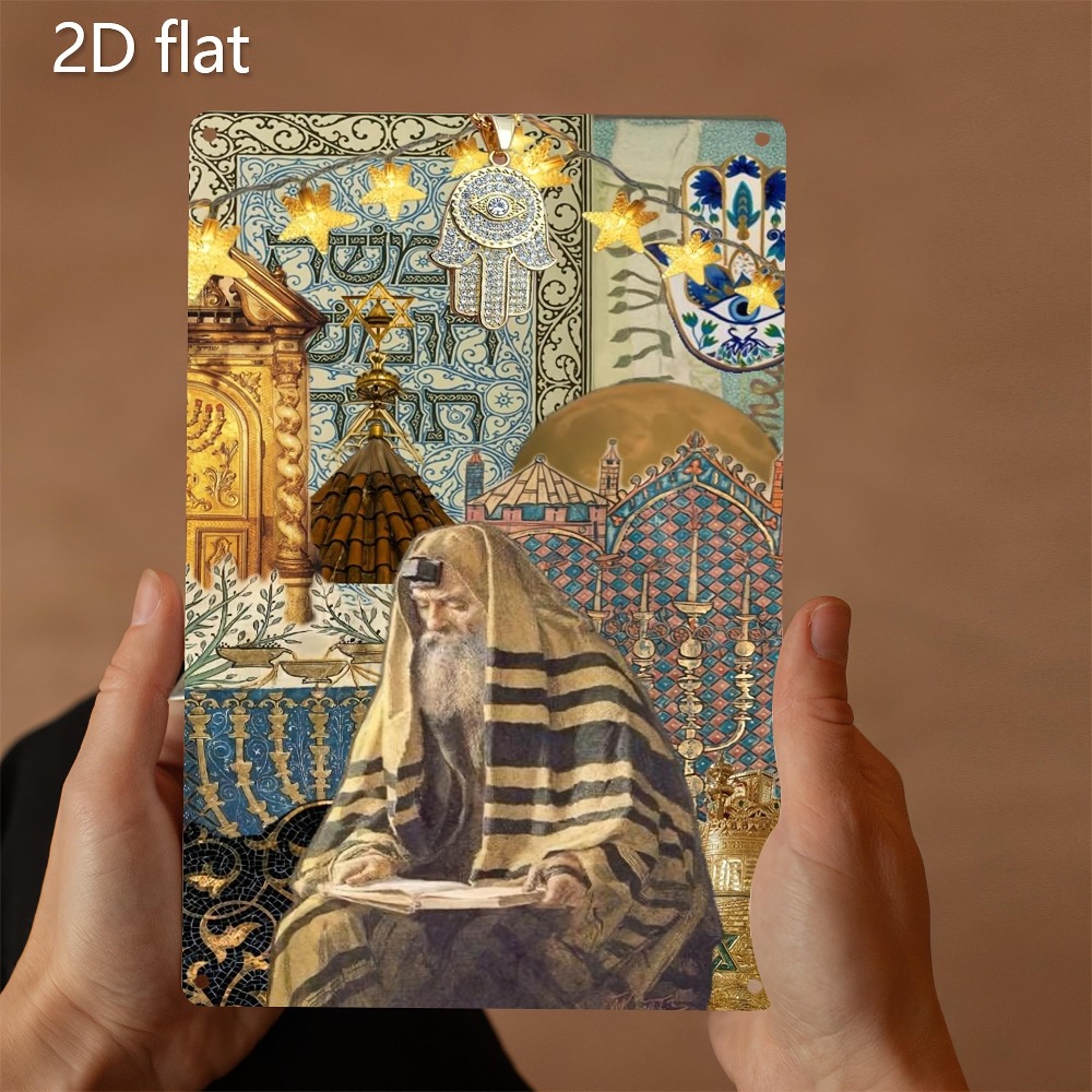 Art & Craft Zone - CIFBUY Vintage Żydowski Starzec Czytający Aluminiowa