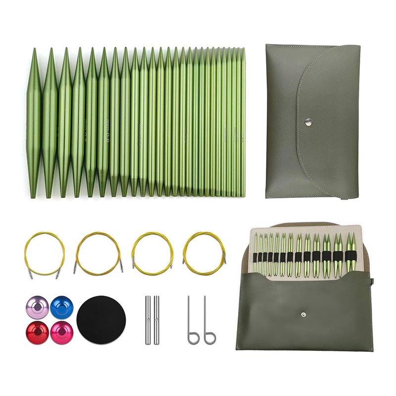 Knitting Needle Circular - ABKS - Zestaw aluminiowych drutów dziewiarskich