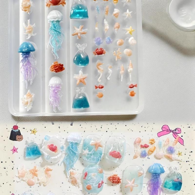 Art Craft Jellyfish - Silikonowa forma do paznokci 3D z