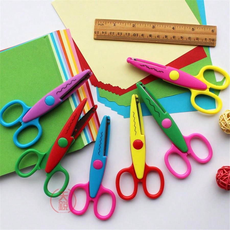 Art And Craft Zig Zag Scissors - 6 bezpiecznych, okrągłych nożyczek do ręcznego